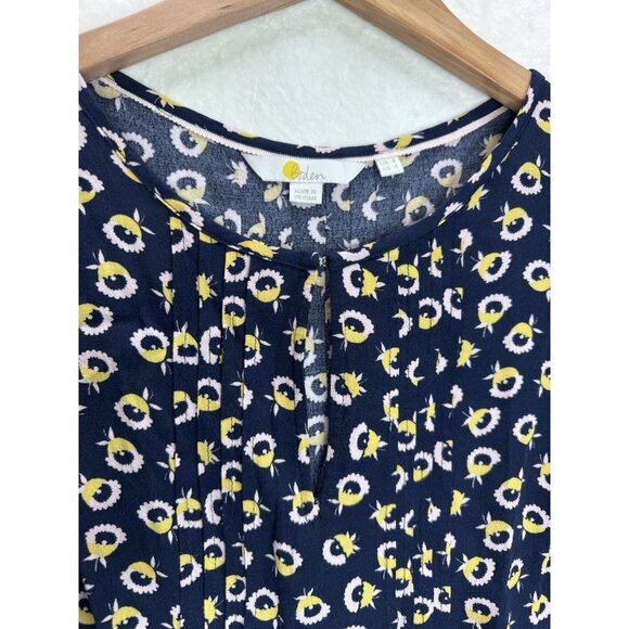 Boden Women's Clara Floral Blouse Pintuck Size 4 - Picture 4 of 9